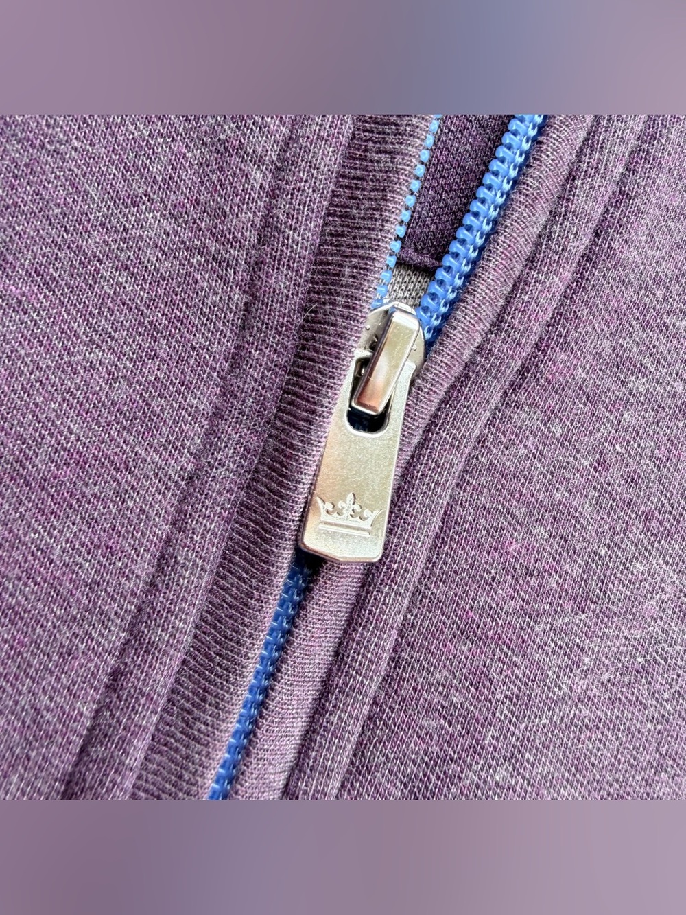 Peter Millar 1/4 Zip Performance Sweatshirt Small Heather Purple Stretch Golf - Picture 4 of 7